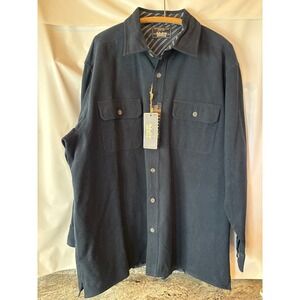 Levi‎ Strauss & Co. Navy Blue Button Down Shirt Jacket Flannel XLarge